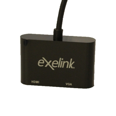 Exelink Adaptador 2 en 1 USB 3.0 a HDMI+VGA