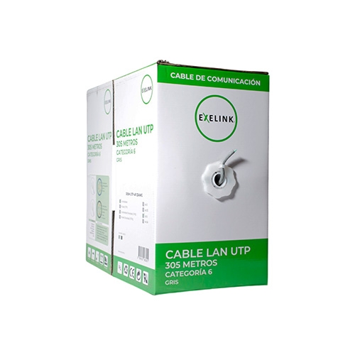 Exelink Rollo de 305 metros UTP 4P 23AWG UNSHIELDED | CABLE GRIS